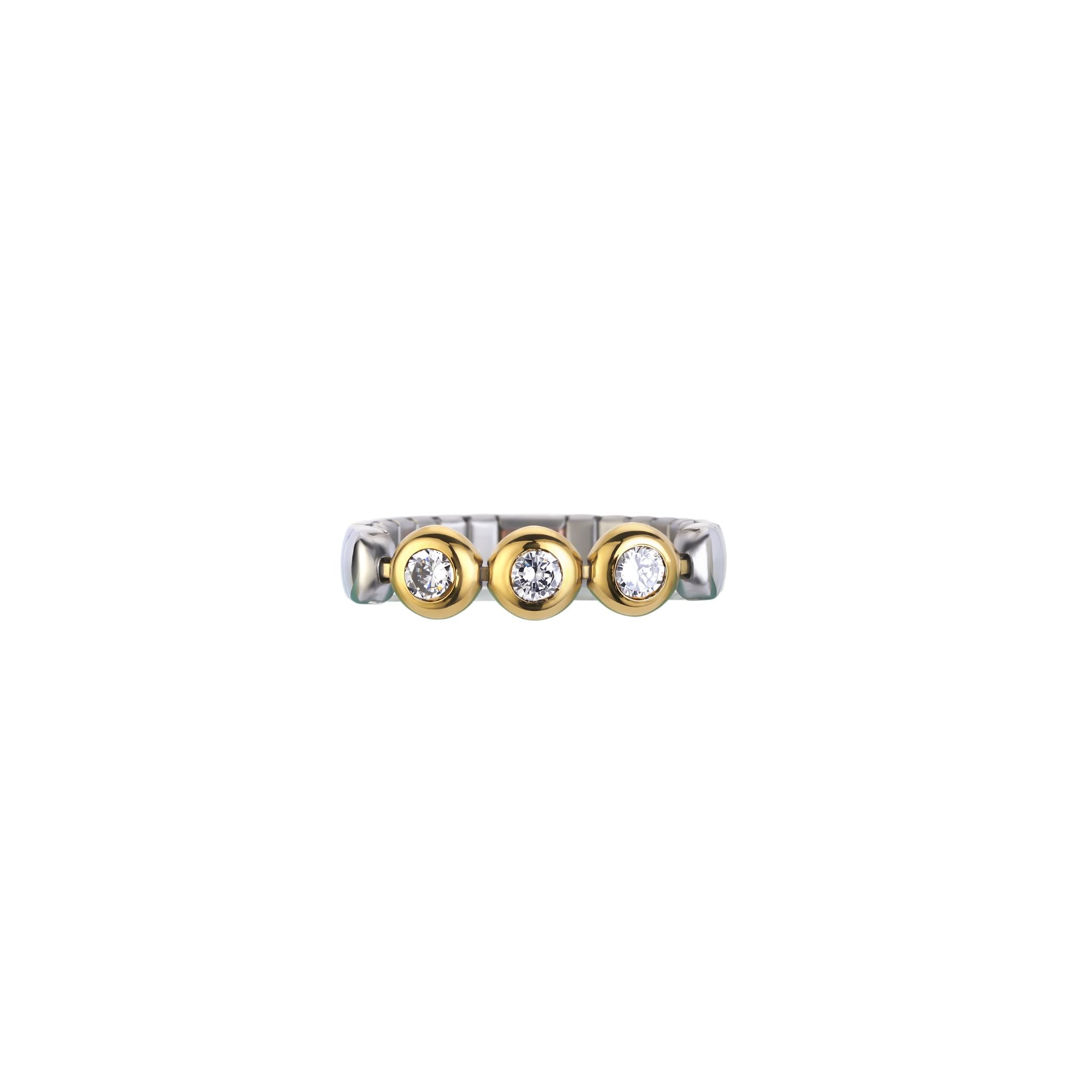Flexi-Ring bicolore avec pierres