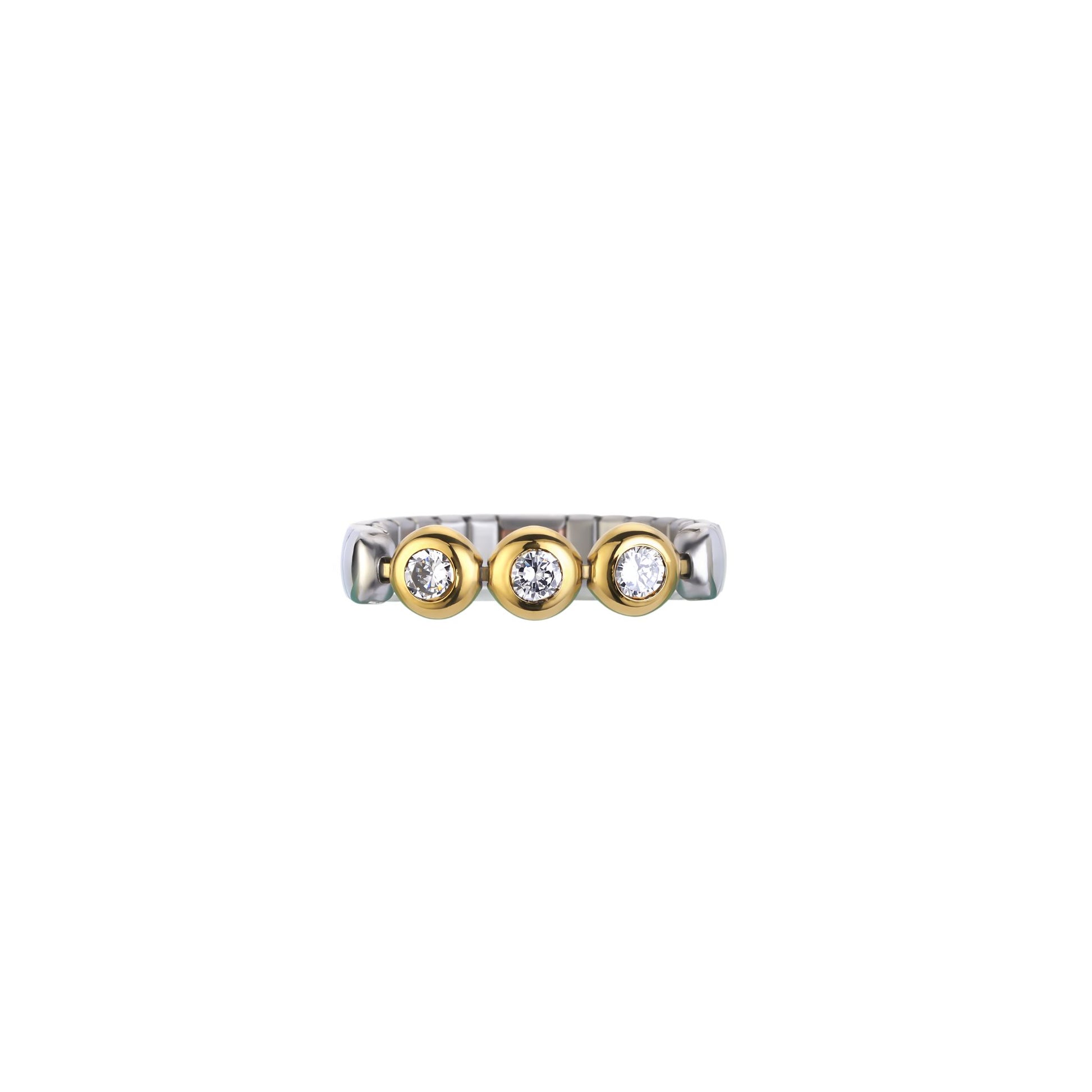 Flexi-Ring bicolore avec pierres