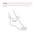 a person's foot wearing a pink bracelet.
