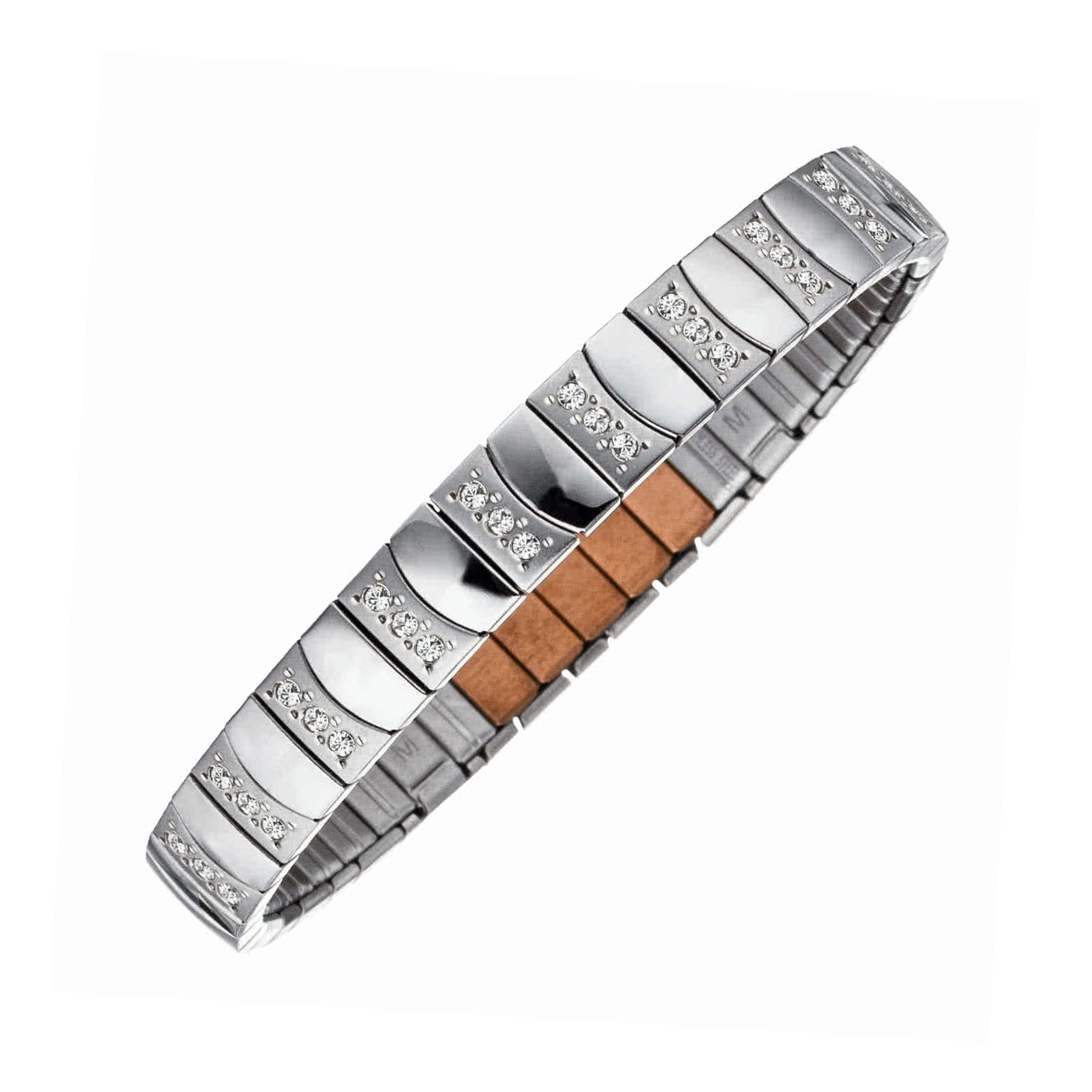 Bracelet souple mat-brillant oxyde de zirconium