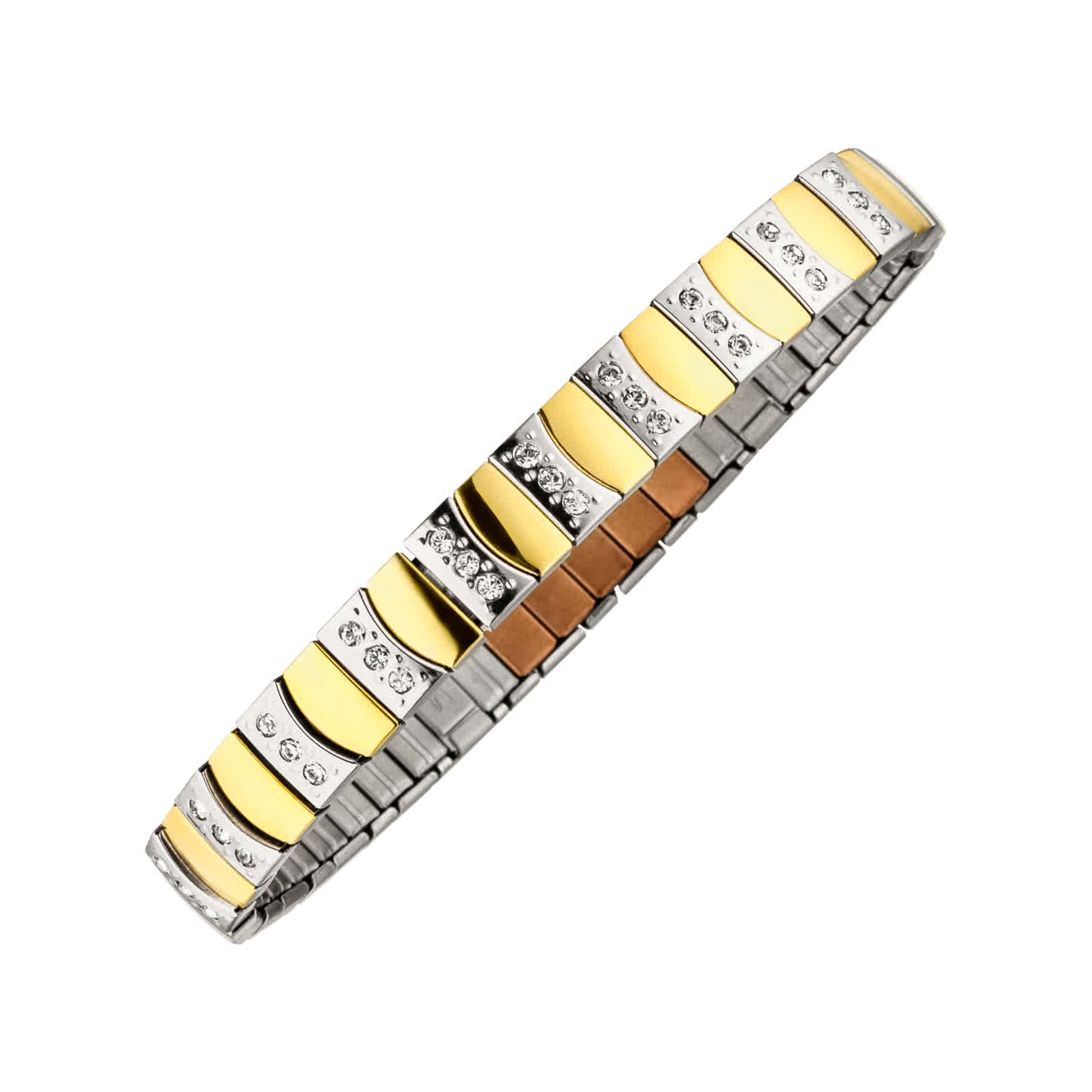 Bracelet souple bicolore oxyde de zirconium