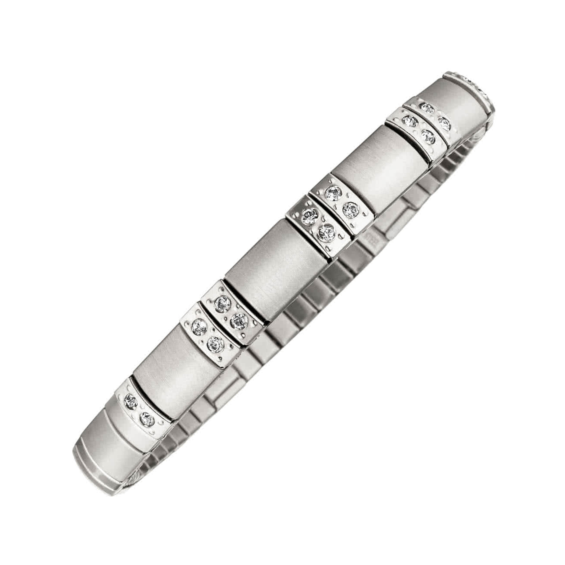 Bracelet souple mat et brillant à cristaux