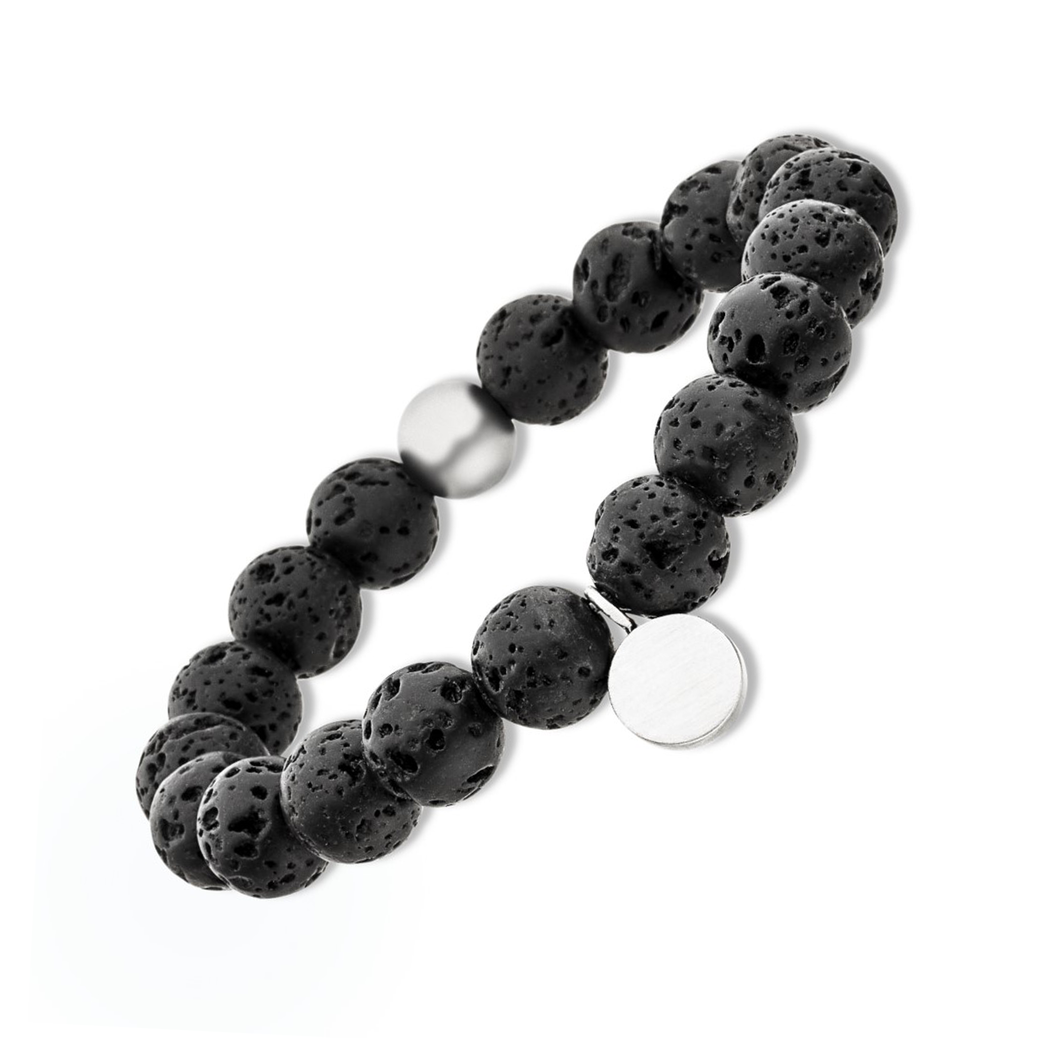 Lava-Perlen Magnetarmband schwarze