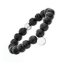 Lava-Perlen Magnetarmband schwarze