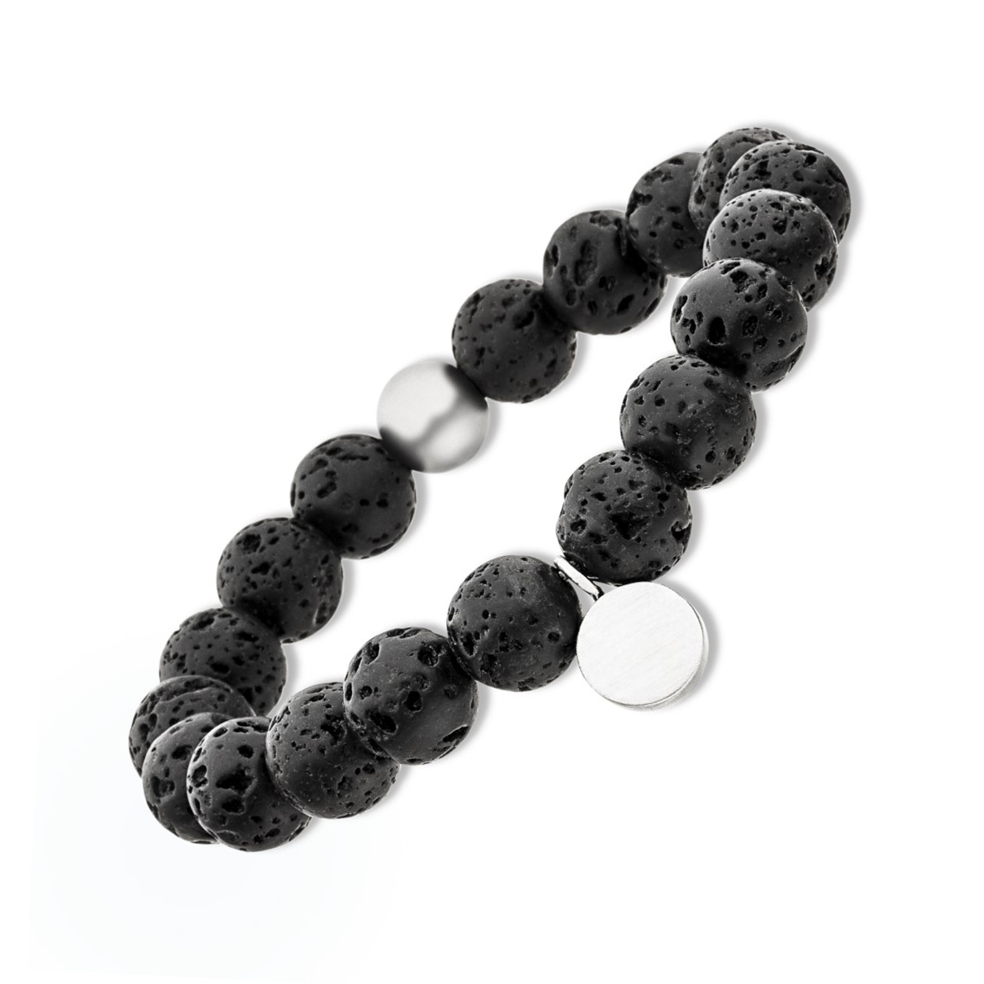 Lava-Perlen Magnetarmband schwarze