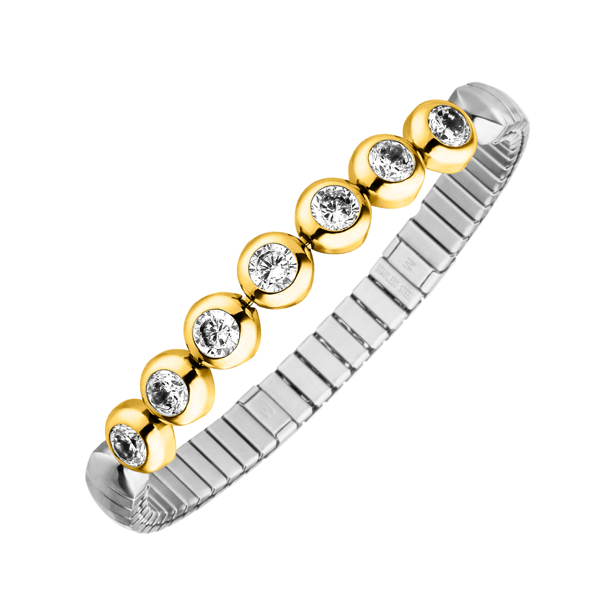 Bracelet souple avec zircone doré