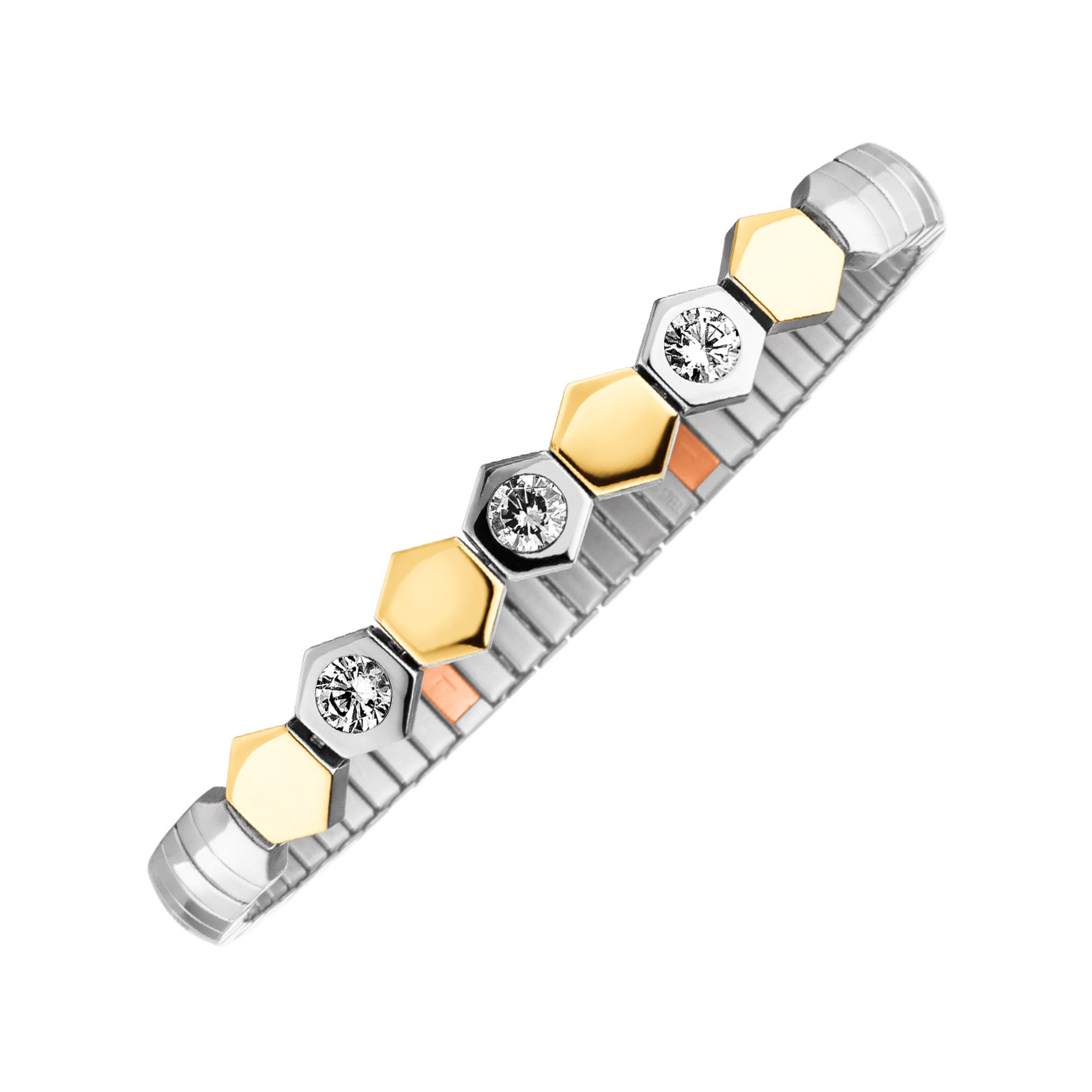 Bracelet souple alvéolé en zircone