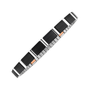 Bracelet flexible noir argent