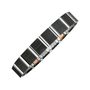 Bracelet flexible noir argent