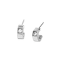 Boucles d'oreilles créoles Cube argentées