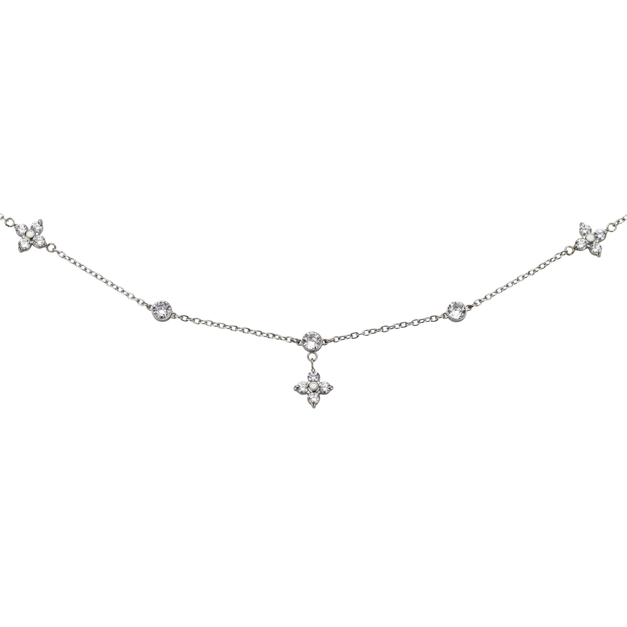 Chaîne de cheville magnétique en argent