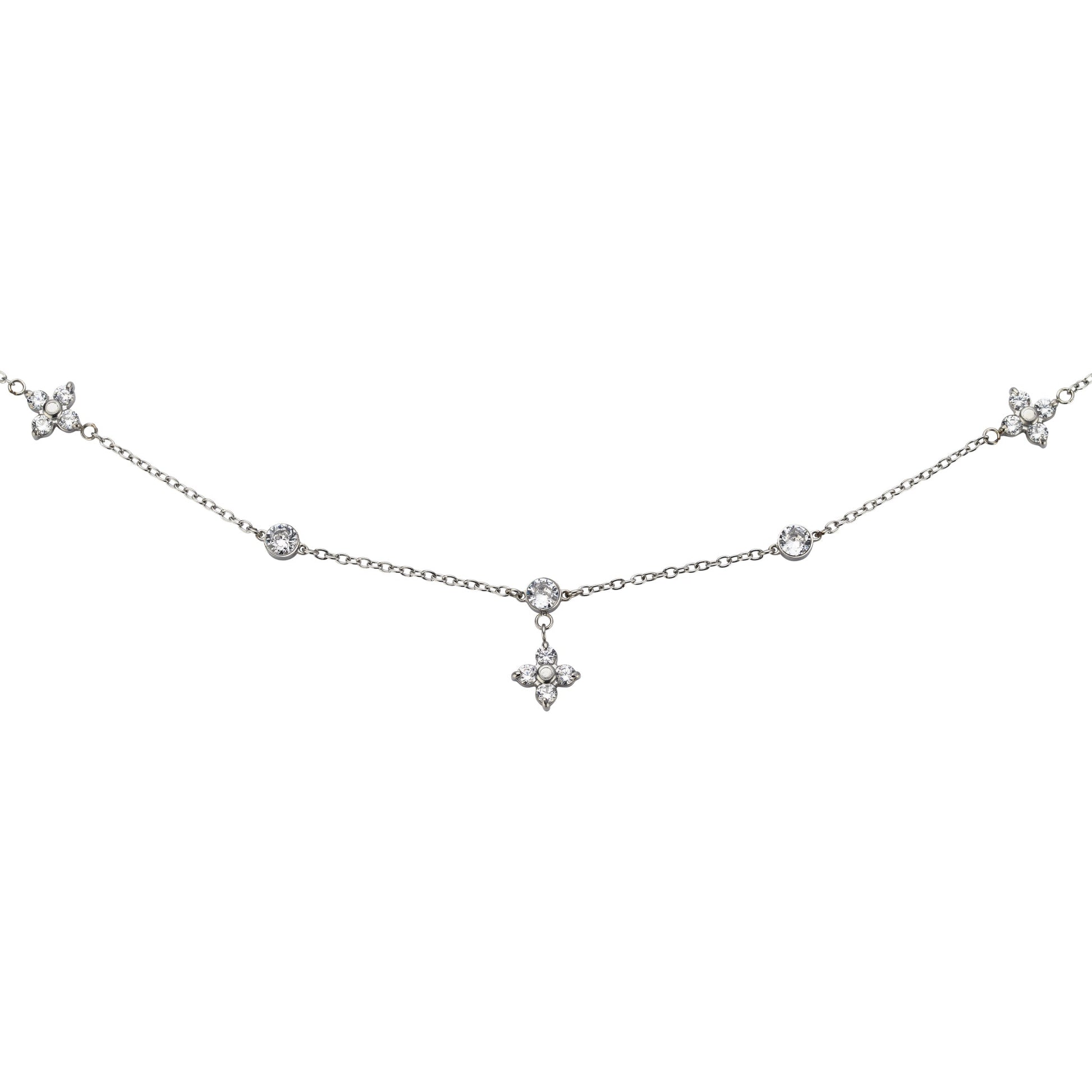 Chaîne de cheville magnétique en argent