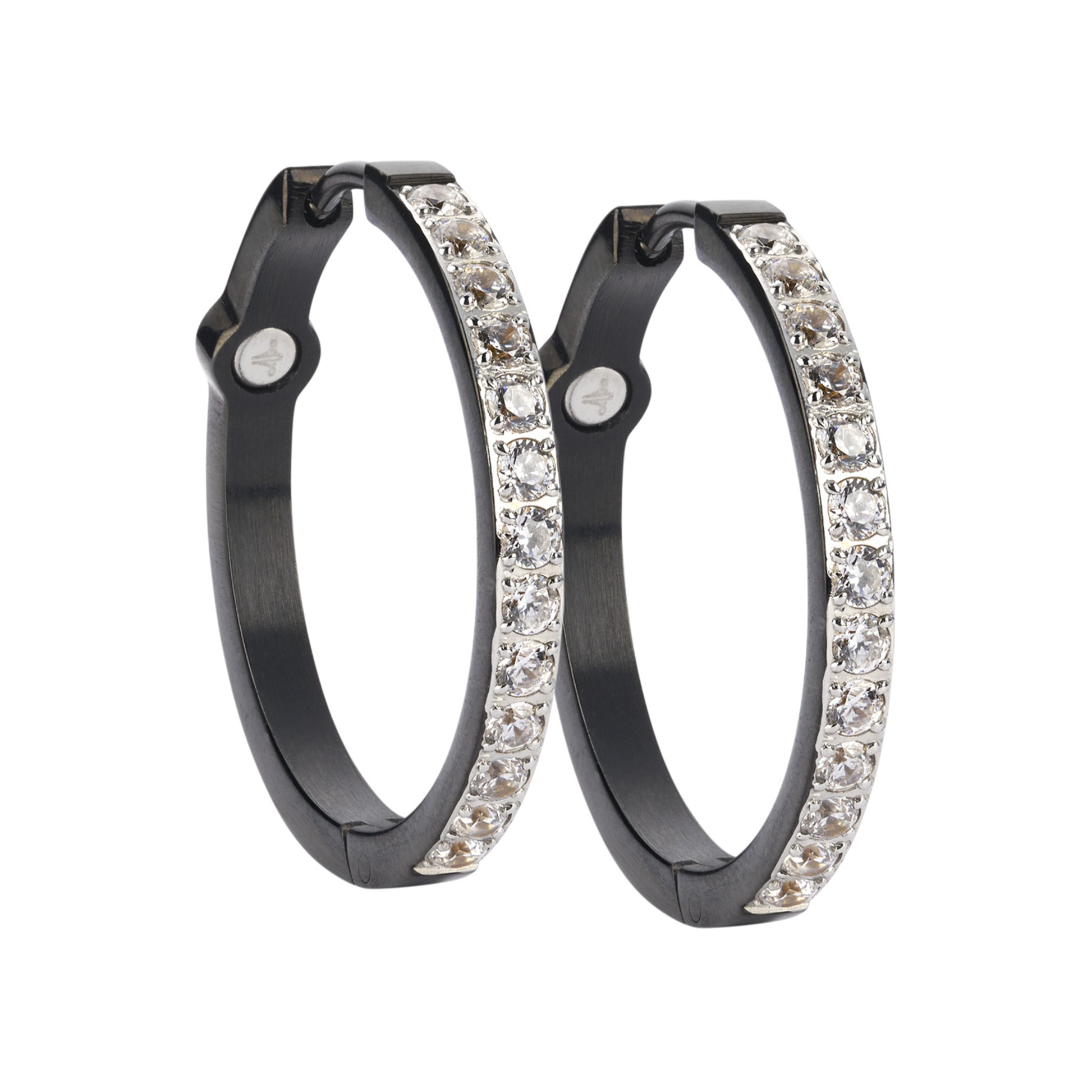 Creolen Sparkle – Schwarz, 25 mm