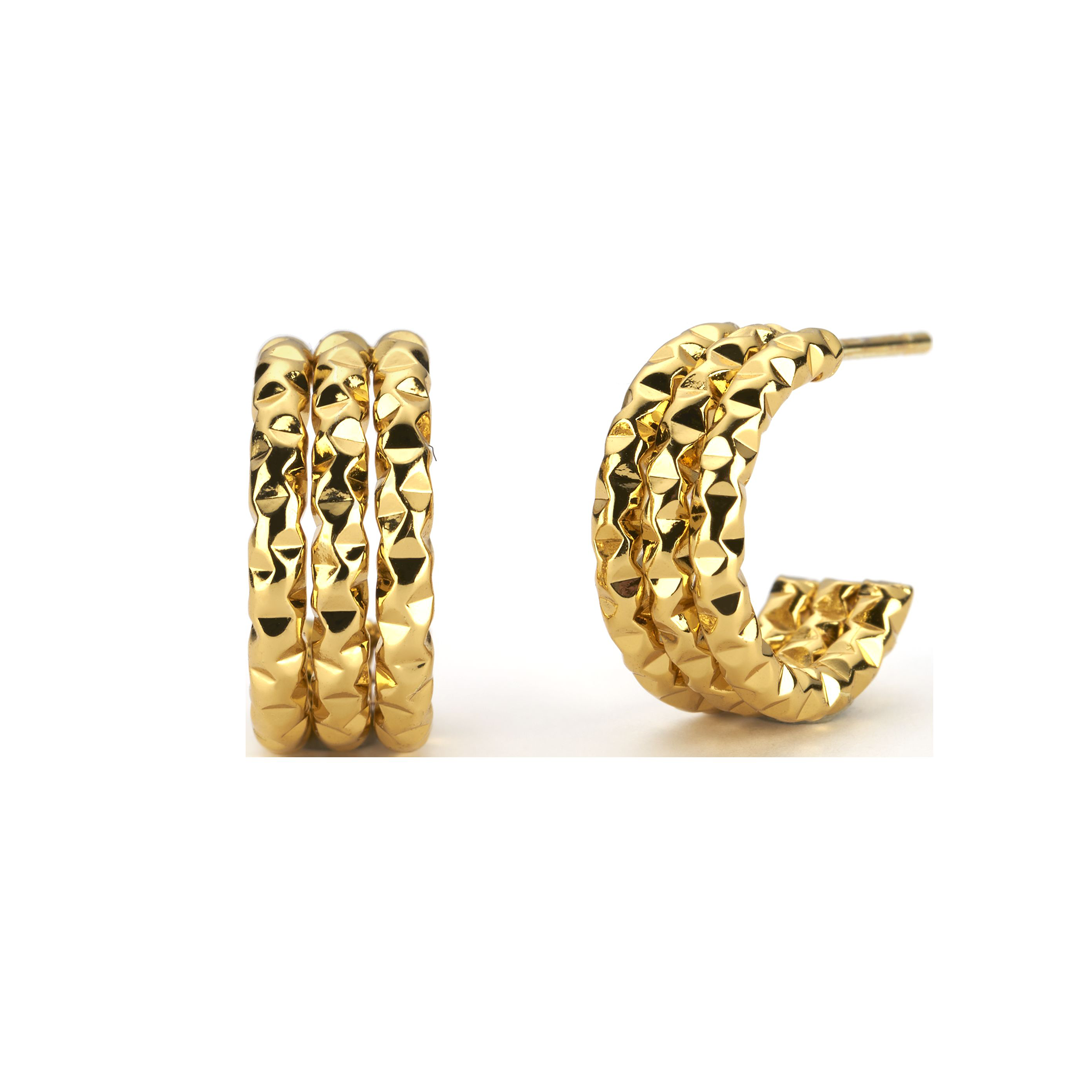 Boucles d'oreilles créoles Hammered Glow – or