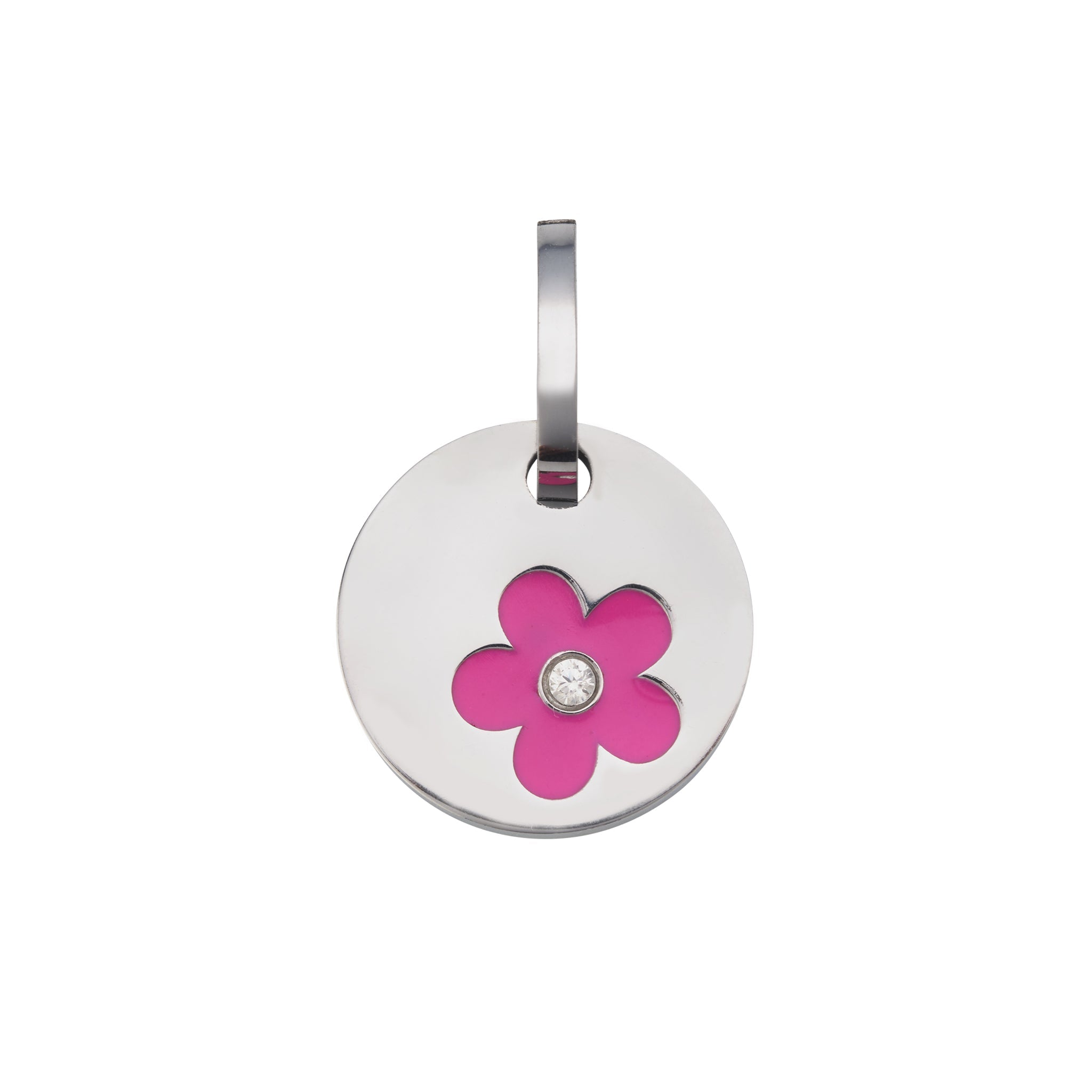 Collier pendentif fleur pour enfant - Rose
