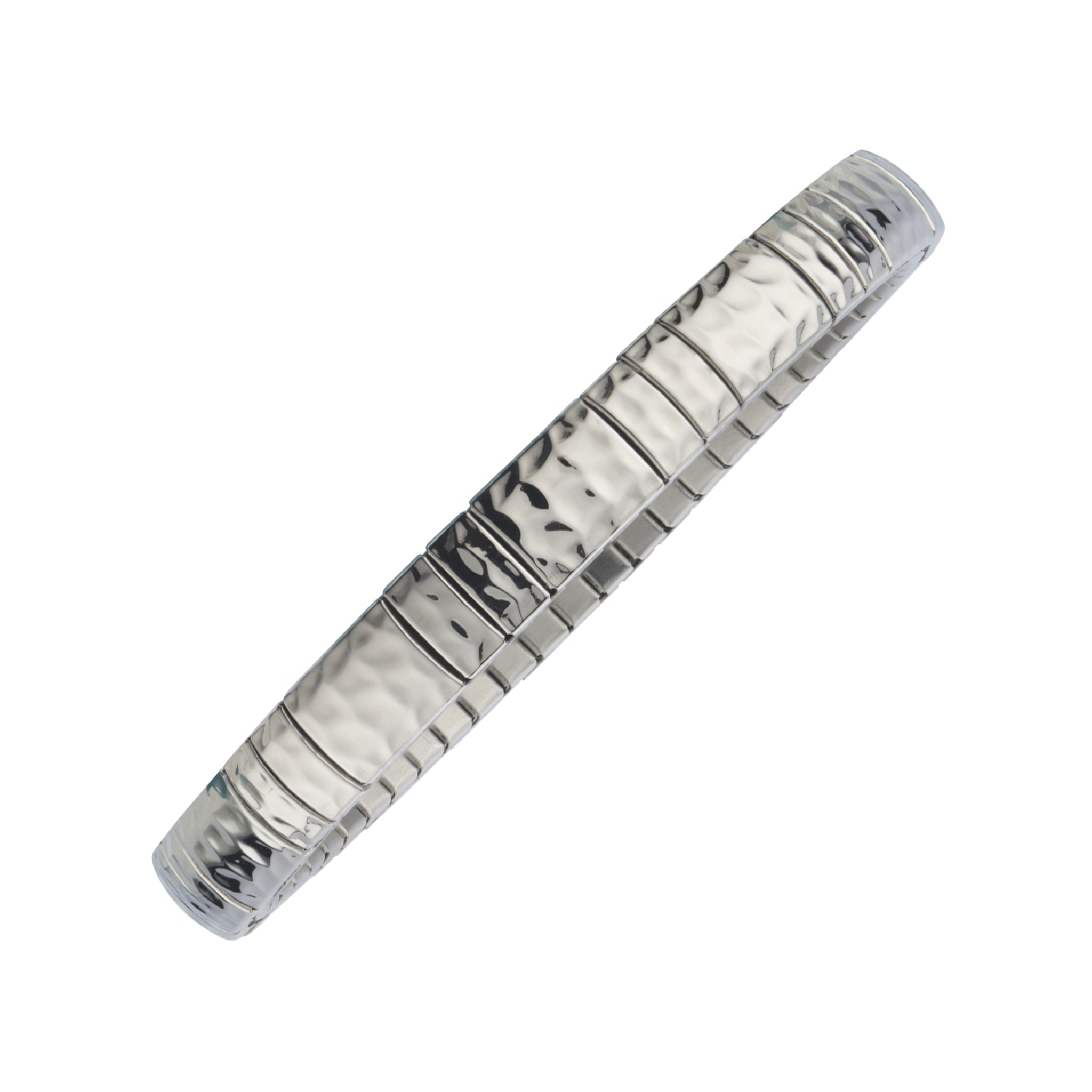 Bracelet flexible Hammered Elegance – Argent