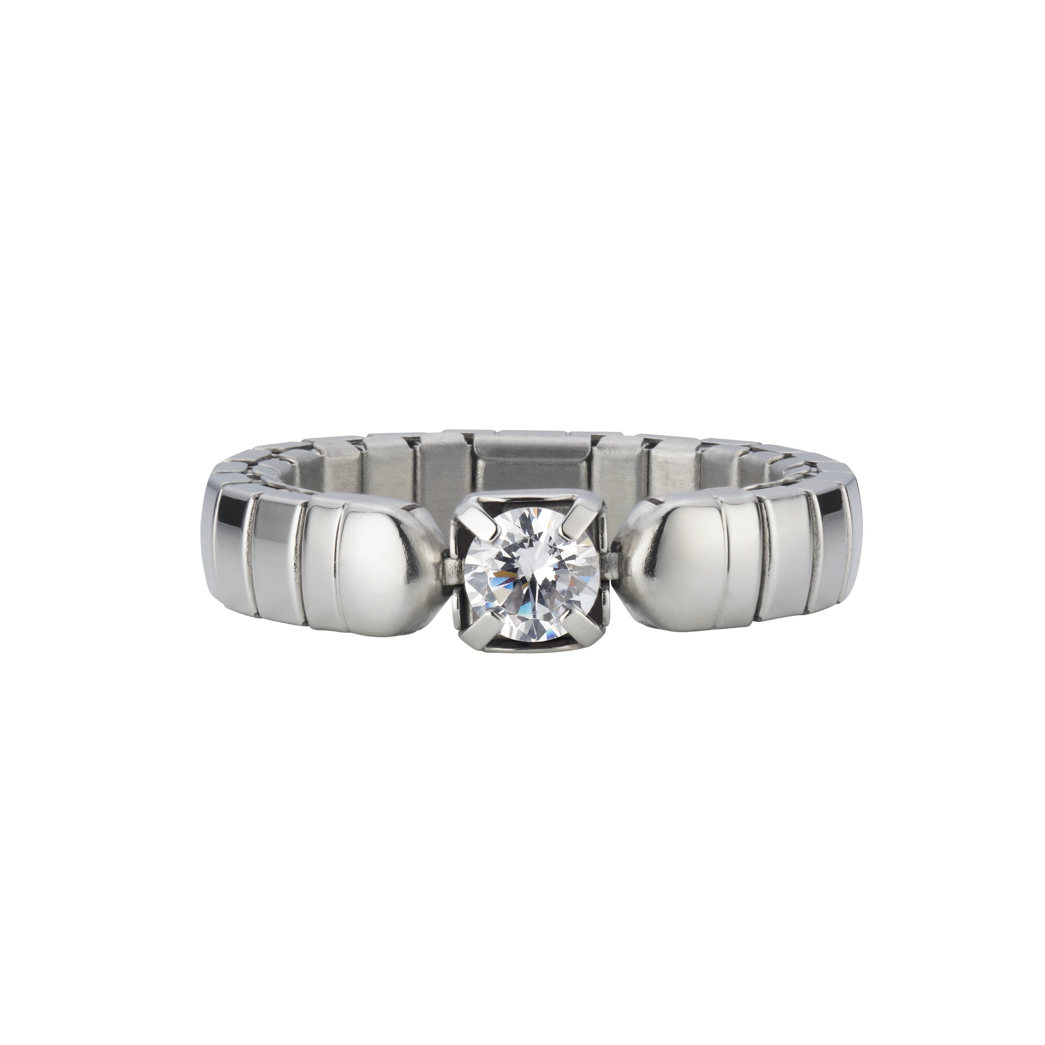 Bague flexible Élégance Brillante – argent