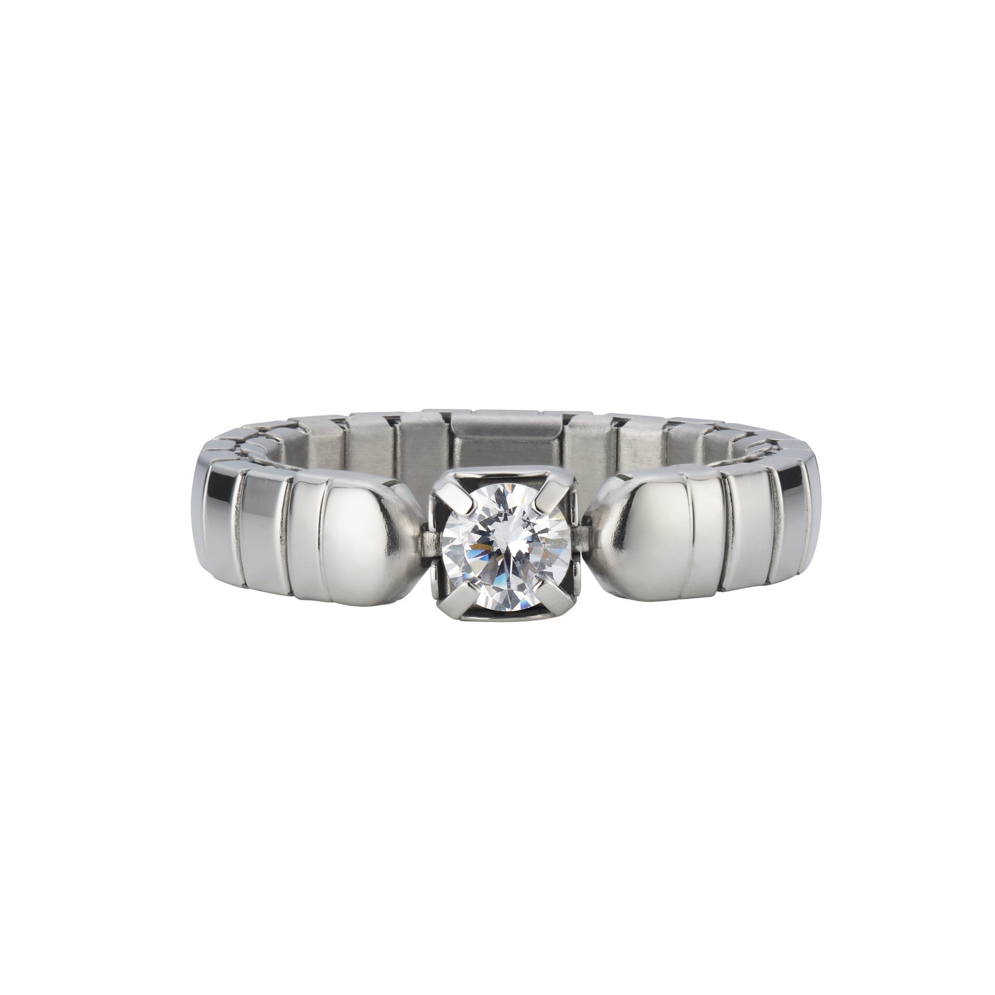Bague flexible Élégance Brillante – argent